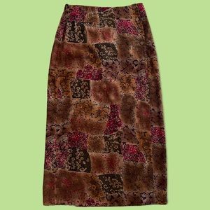 Coldwater Creek Brown Floral Skirt | Size S